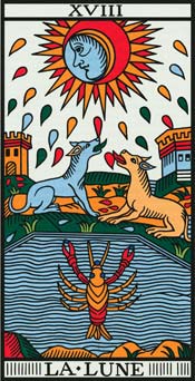 The Moon Tarot card and dreams about arrows